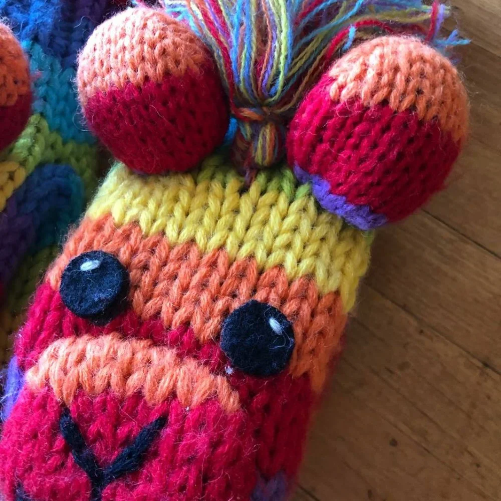 Kyber Rainbow Dog Kids Wool Blend Mittens Fleece Lined